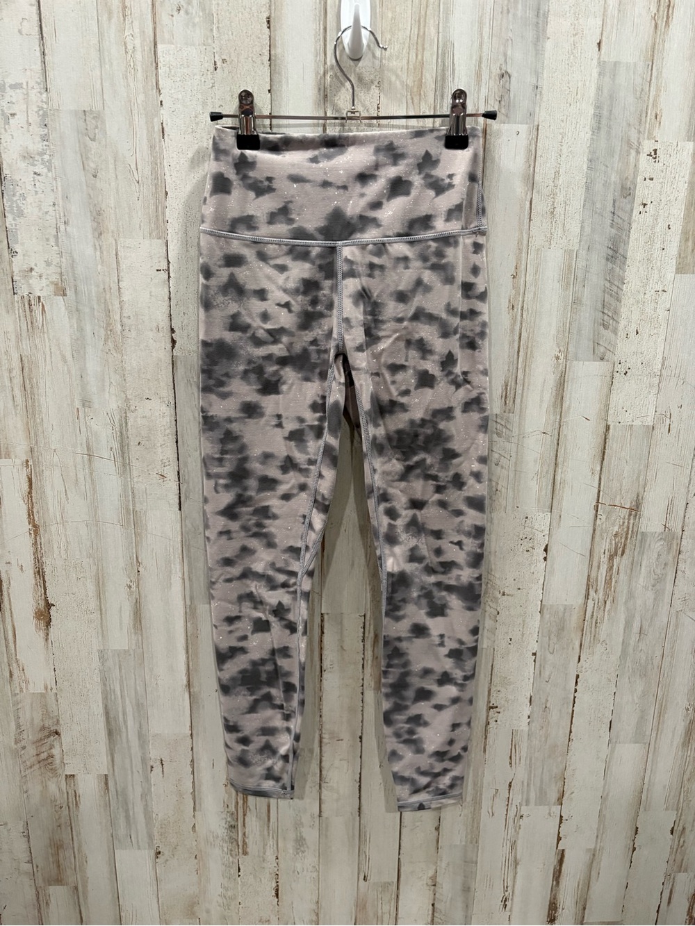 Varley Let's Go High 7/8 Leggings Gray Leaf Print Womens XS Athletic Gym Workout